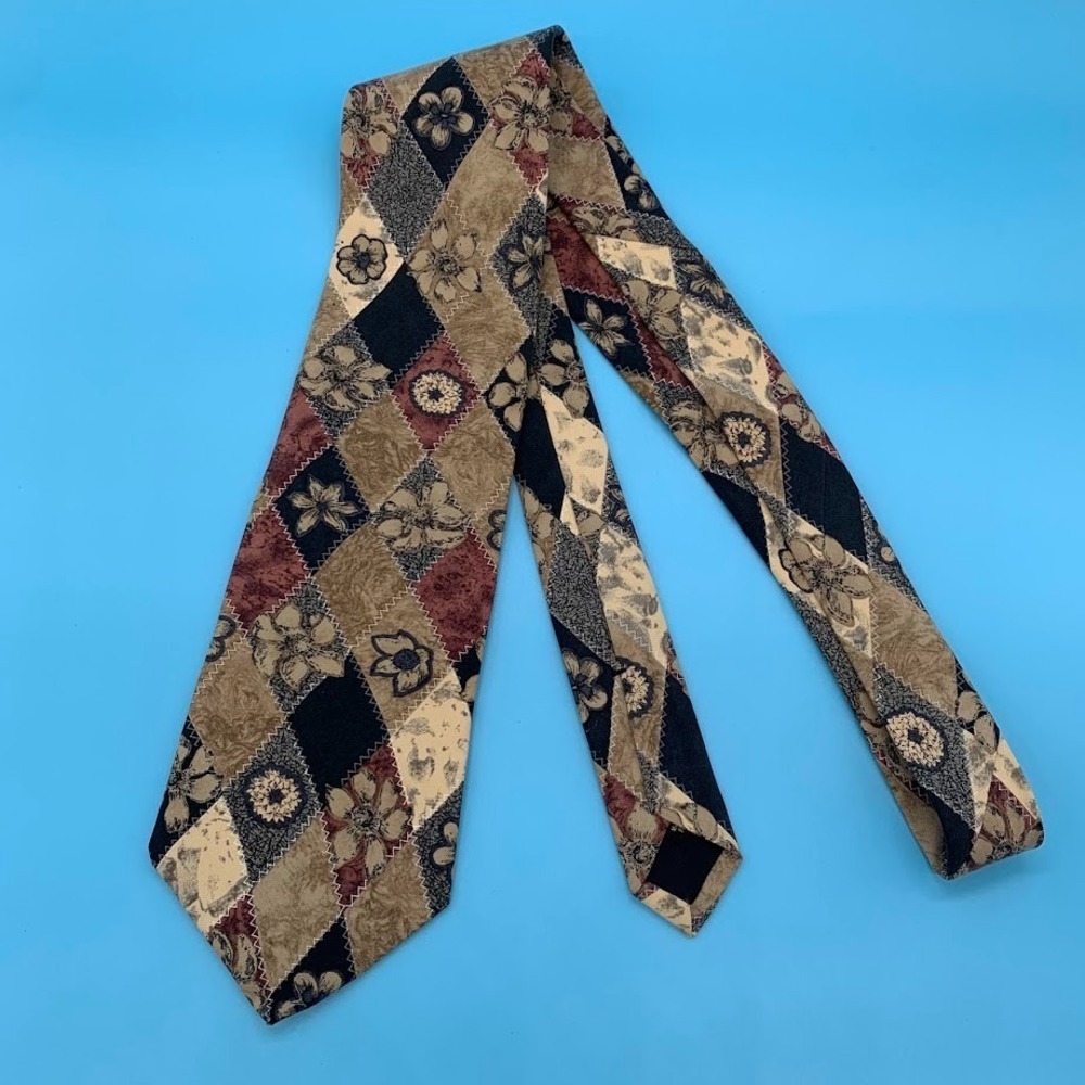 Vintage Anthony Richards Geometric Flowers Men's Classic Silk Neck Tie